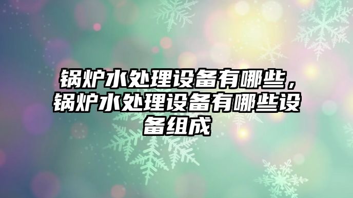 鍋爐水處理設(shè)備有哪些，鍋爐水處理設(shè)備有哪些設(shè)備組成