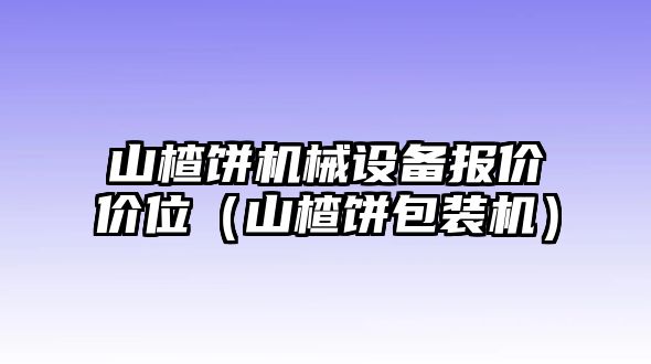 山楂餅機(jī)械設(shè)備報(bào)價(jià)價(jià)位（山楂餅包裝機(jī)）