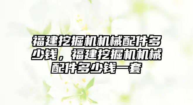 福建挖掘機機械配件多少錢，福建挖掘機機械配件多少錢一套