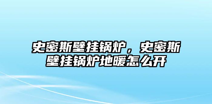 史密斯壁掛鍋爐，史密斯壁掛鍋爐地暖怎么開(kāi)