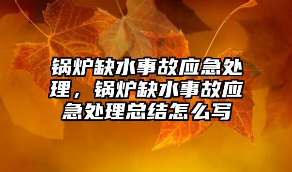 鍋爐缺水事故應(yīng)急處理，鍋爐缺水事故應(yīng)急處理總結(jié)怎么寫