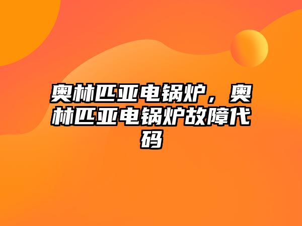 奧林匹亞電鍋爐，奧林匹亞電鍋爐故障代碼