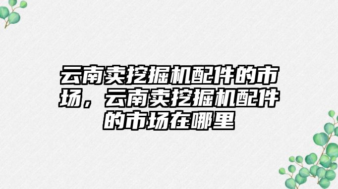 云南賣挖掘機(jī)配件的市場，云南賣挖掘機(jī)配件的市場在哪里