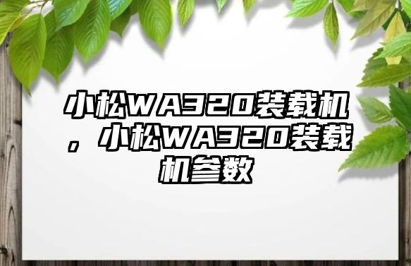 小松WA320裝載機(jī)，小松WA320裝載機(jī)參數(shù)