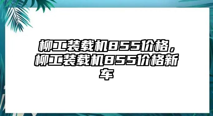 柳工裝載機(jī)855價(jià)格，柳工裝載機(jī)855價(jià)格新車(chē)