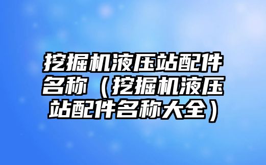 挖掘機液壓站配件名稱（挖掘機液壓站配件名稱大全）