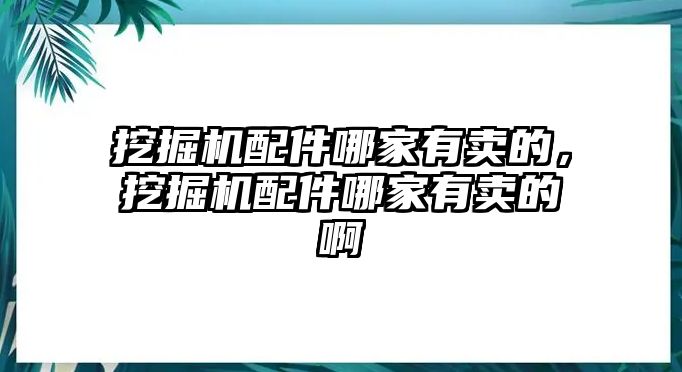 挖掘機(jī)配件哪家有賣的，挖掘機(jī)配件哪家有賣的啊