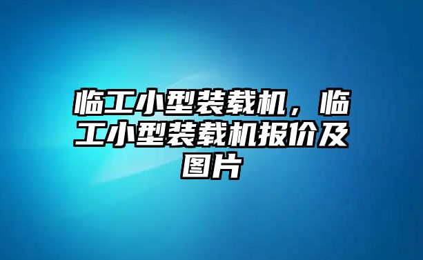 臨工小型裝載機(jī)，臨工小型裝載機(jī)報價及圖片