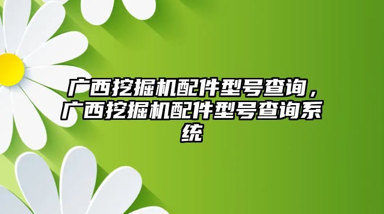 廣西挖掘機(jī)配件型號(hào)查詢，廣西挖掘機(jī)配件型號(hào)查詢系統(tǒng)