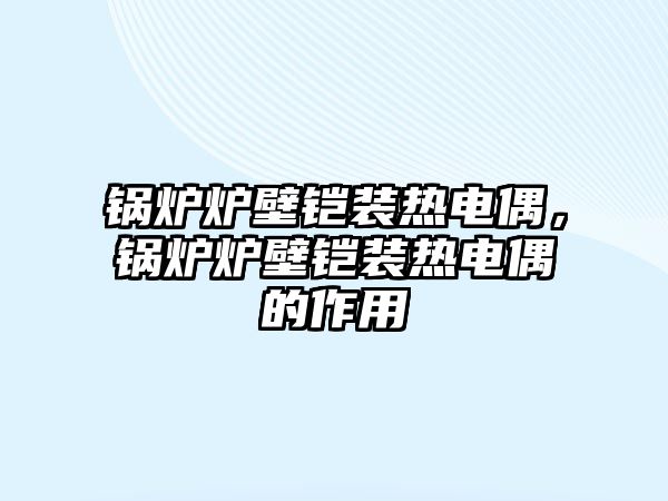 鍋爐爐壁鎧裝熱電偶，鍋爐爐壁鎧裝熱電偶的作用