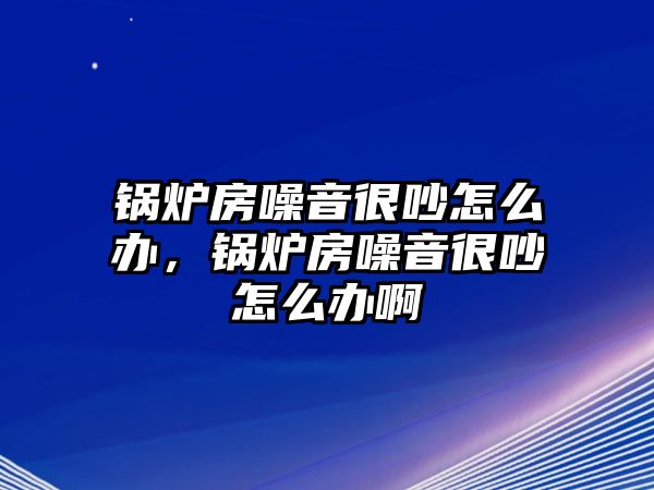 鍋爐房噪音很吵怎么辦，鍋爐房噪音很吵怎么辦啊