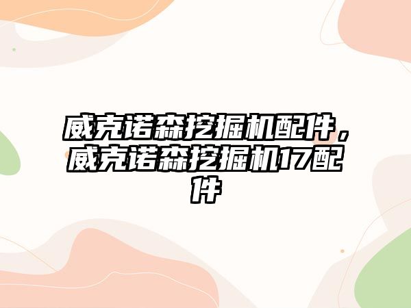 威克諾森挖掘機配件，威克諾森挖掘機17配件