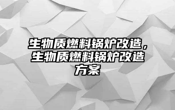 生物質(zhì)燃料鍋爐改造，生物質(zhì)燃料鍋爐改造方案