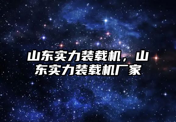 山東實力裝載機，山東實力裝載機廠家