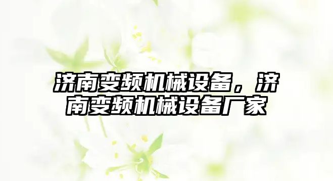 濟南變頻機械設備，濟南變頻機械設備廠家