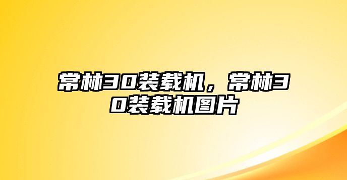 常林30裝載機(jī)，常林30裝載機(jī)圖片