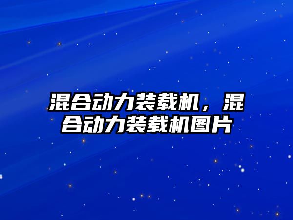 混合動力裝載機，混合動力裝載機圖片