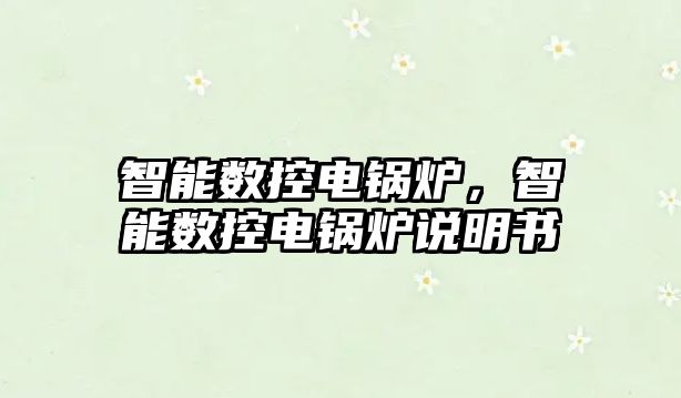 智能數(shù)控電鍋爐，智能數(shù)控電鍋爐說(shuō)明書(shū)