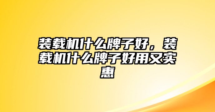 裝載機(jī)什么牌子好，裝載機(jī)什么牌子好用又實(shí)惠