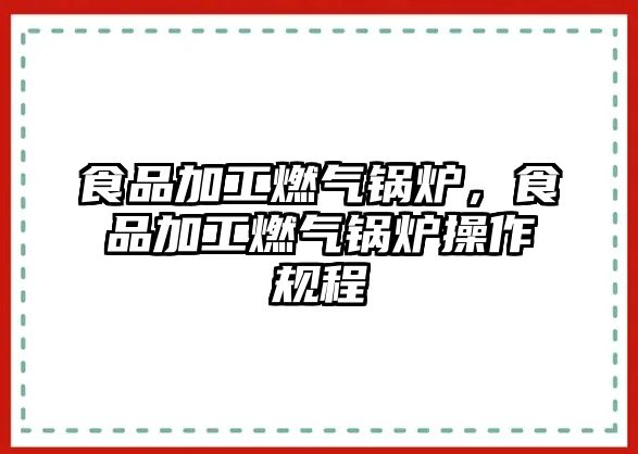 食品加工燃氣鍋爐，食品加工燃氣鍋爐操作規(guī)程