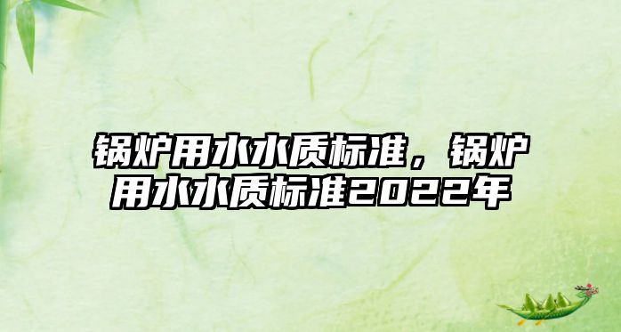 鍋爐用水水質(zhì)標準，鍋爐用水水質(zhì)標準2022年