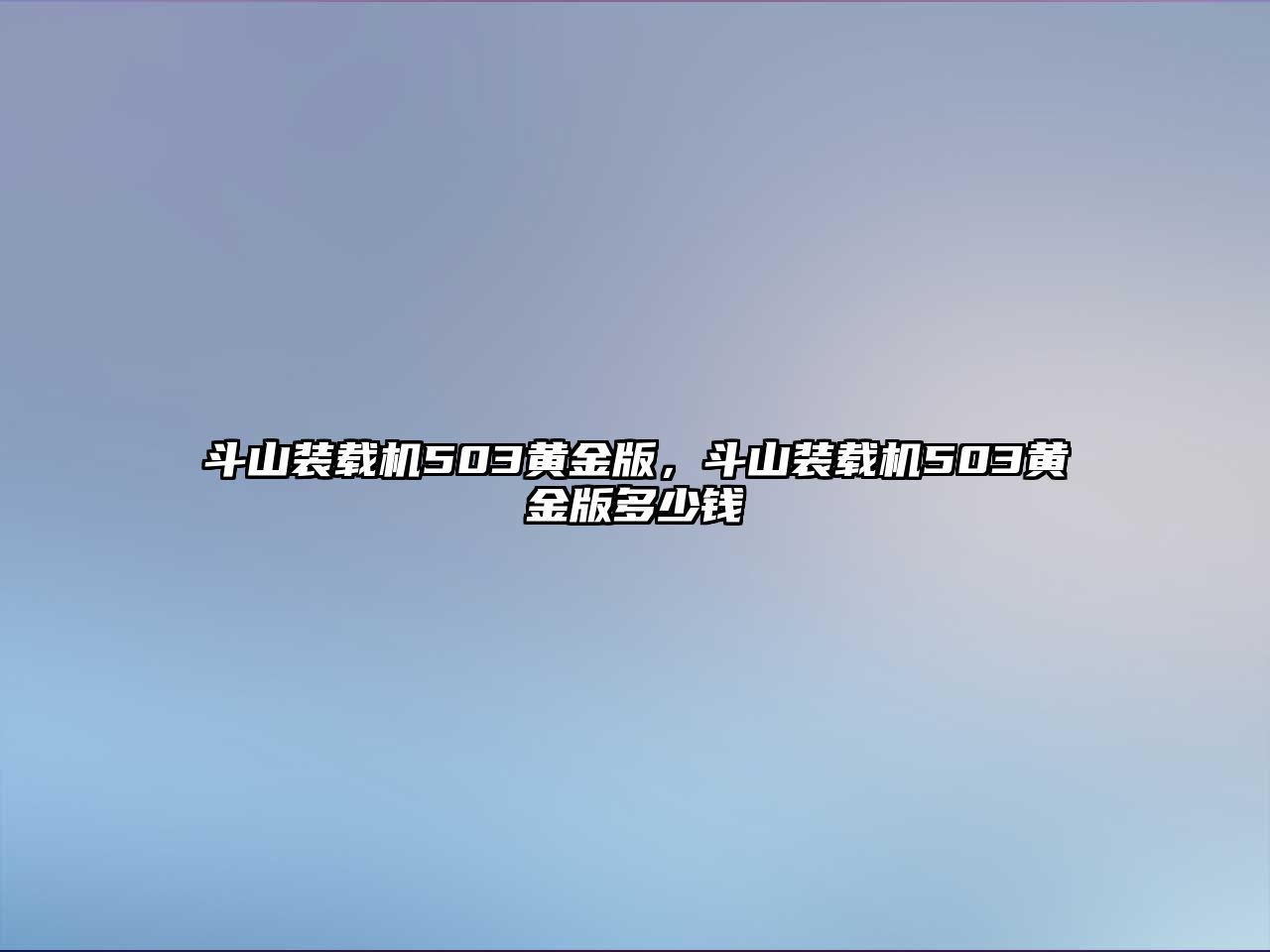 斗山裝載機(jī)503黃金版，斗山裝載機(jī)503黃金版多少錢