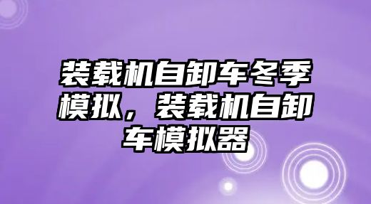 裝載機自卸車冬季模擬，裝載機自卸車模擬器