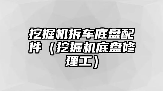 挖掘機拆車底盤配件（挖掘機底盤修理工）