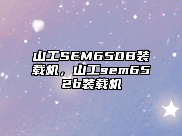 山工SEM650B裝載機，山工sem652b裝載機