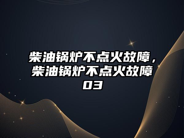 柴油鍋爐不點(diǎn)火故障，柴油鍋爐不點(diǎn)火故障03