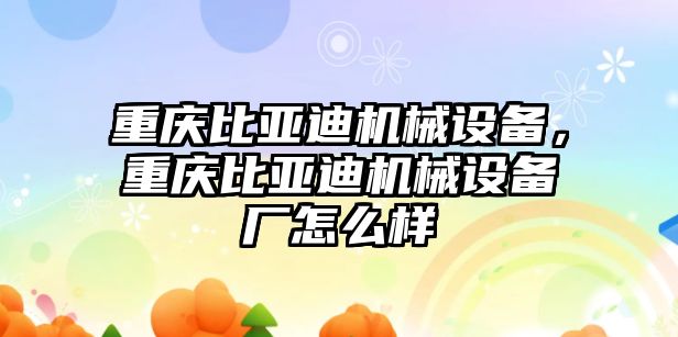 重慶比亞迪機(jī)械設(shè)備，重慶比亞迪機(jī)械設(shè)備廠怎么樣