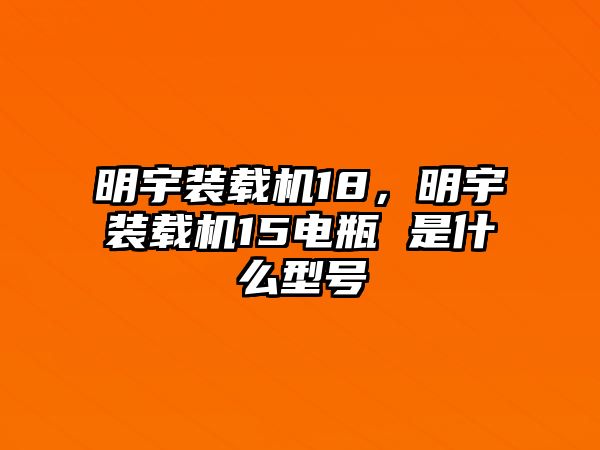 明宇裝載機18，明宇裝載機15電瓶 是什么型號