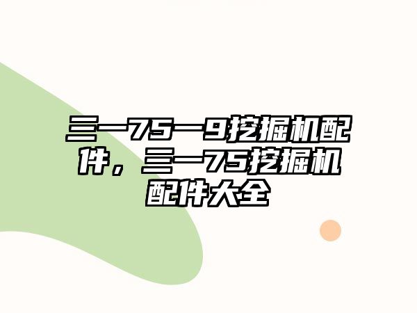 三一75一9挖掘機配件，三一75挖掘機配件大全