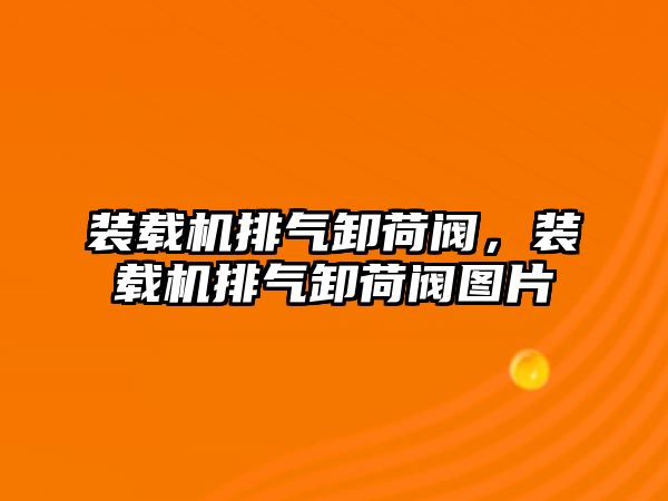 裝載機排氣卸荷閥，裝載機排氣卸荷閥圖片