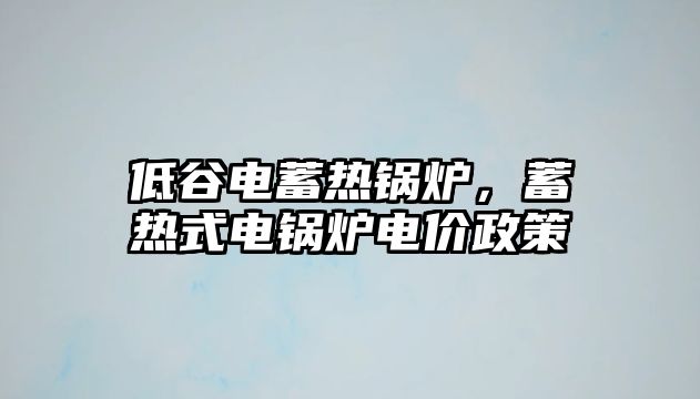 低谷電蓄熱鍋爐，蓄熱式電鍋爐電價政策