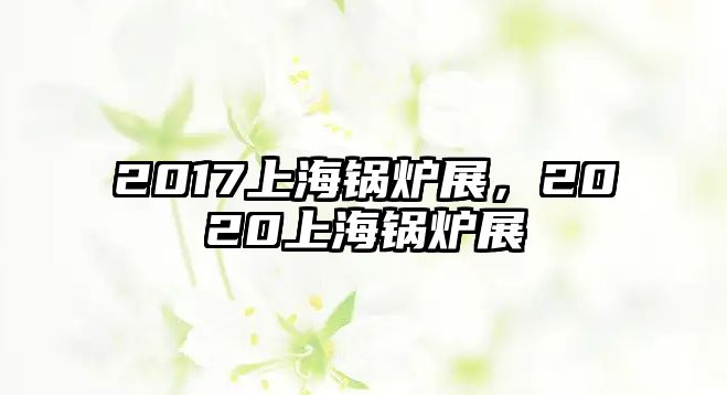 2017上海鍋爐展，2020上海鍋爐展