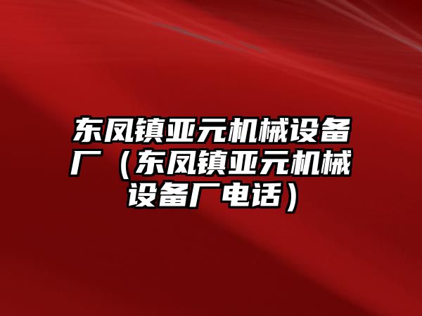 東鳳鎮(zhèn)亞元機械設(shè)備廠（東鳳鎮(zhèn)亞元機械設(shè)備廠電話）