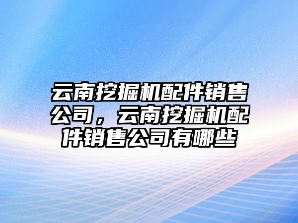 云南挖掘機(jī)配件銷售公司，云南挖掘機(jī)配件銷售公司有哪些