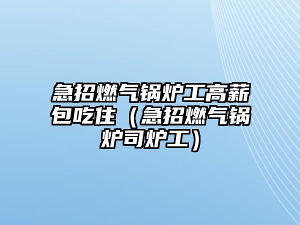 急招燃?xì)忮仩t工高薪包吃?。闭腥?xì)忮仩t司爐工）