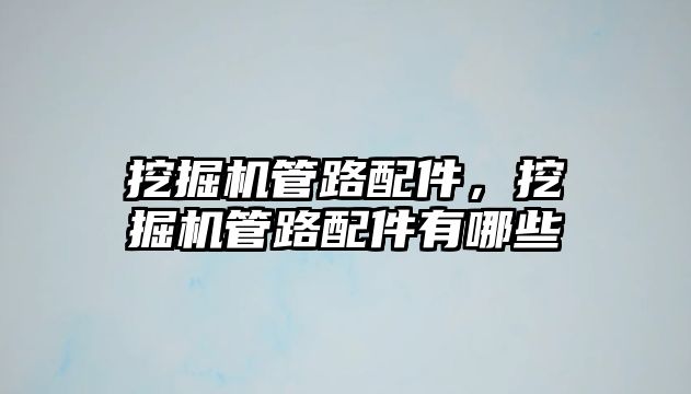 挖掘機管路配件，挖掘機管路配件有哪些