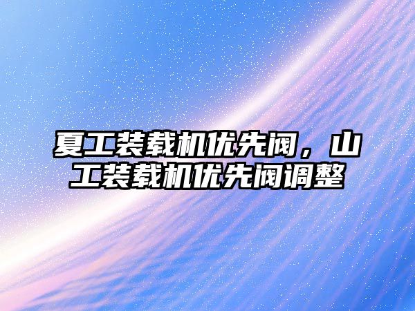 夏工裝載機優(yōu)先閥，山工裝載機優(yōu)先閥調整