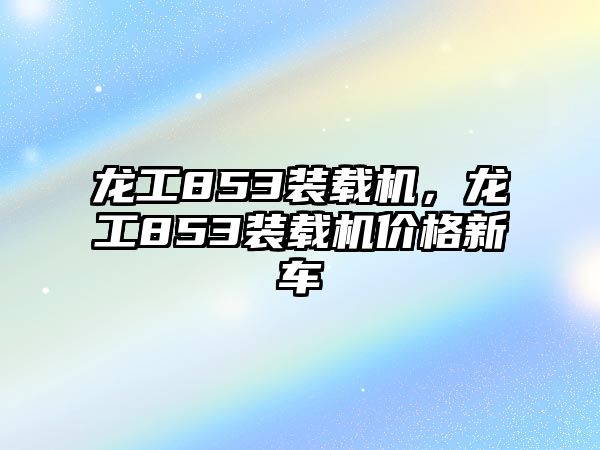 龍工853裝載機(jī)，龍工853裝載機(jī)價格新車