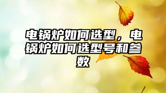 電鍋爐如何選型，電鍋爐如何選型號(hào)和參數(shù)