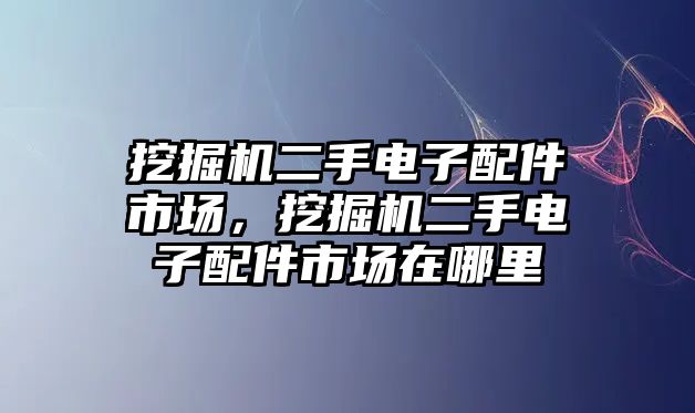 挖掘機二手電子配件市場，挖掘機二手電子配件市場在哪里