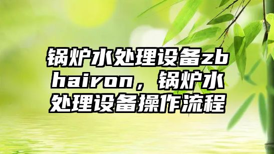 鍋爐水處理設(shè)備zbhairon，鍋爐水處理設(shè)備操作流程