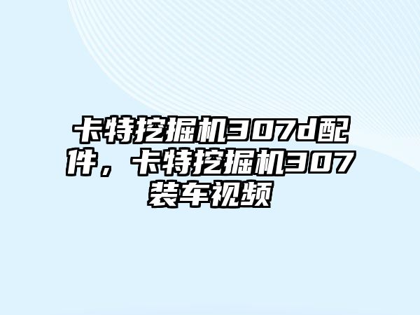 卡特挖掘機(jī)307d配件，卡特挖掘機(jī)307裝車(chē)視頻