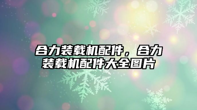 合力裝載機配件，合力裝載機配件大全圖片