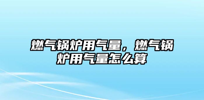 燃?xì)忮仩t用氣量，燃?xì)忮仩t用氣量怎么算