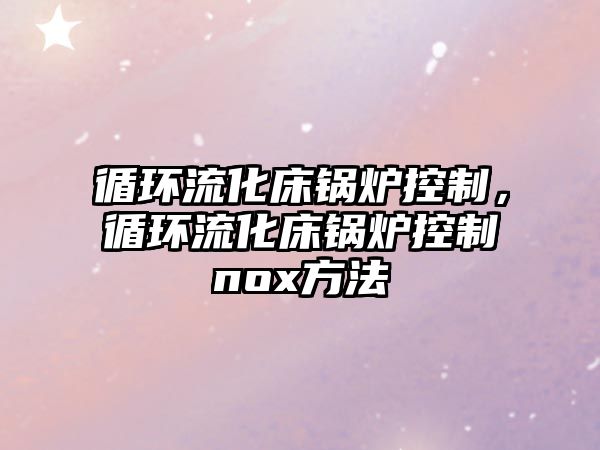 循環(huán)流化床鍋爐控制，循環(huán)流化床鍋爐控制nox方法