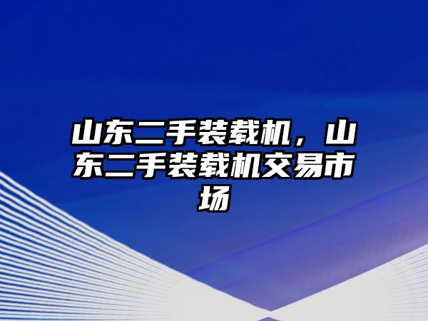 山東二手裝載機(jī)，山東二手裝載機(jī)交易市場(chǎng)